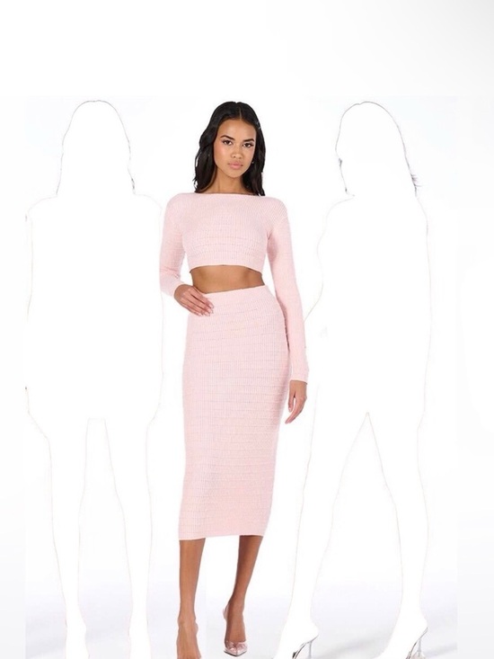 naked wardrobe Other - naked wardrobe Blush Pink Ribbed Knit Midi Set